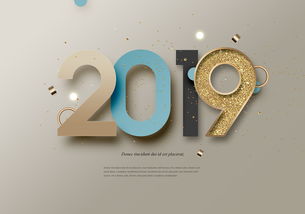 2019猪年数字创意图形素材PSD 开启数字文化创意新篇章